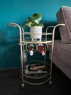 Gouden drank trolley met flessenhouder en glazenhouder, Ophalen, Zo goed als nieuw