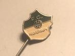 Metalen F.C. HILVERSUM VOETBALCLUB Speld (Groen/Wit/Zwart)., Verzenden, Zo goed als nieuw, Sport, Speldje of Pin