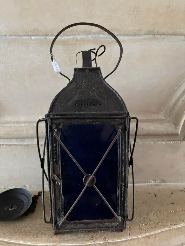 Franse lantaarn carlotte antiek en brocante, Ophalen of Verzenden, Koper of Brons