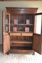 Prachtige antieke eiken houten boekenkast, vitrinekast., Verzenden