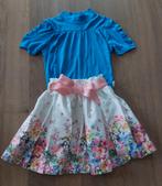 Shein gebloemd rokje + blauw shirt 5Y, Ophalen of Verzenden, Zo goed als nieuw, Meisje, Setje