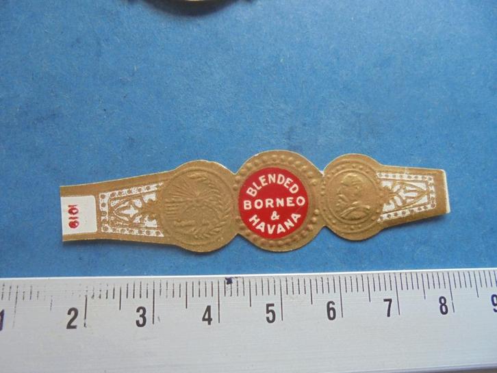 Oude sigarenband BORNEO & Havana nr. 1019, Verzamelen, Rookartikelen, Aanstekers en Luciferdoosjes, Zo goed als nieuw, Sigarenbandjes