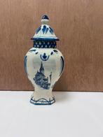 Vintage Delfts Blauw dekselvaas 32 cm – handpainted, Ophalen of Verzenden