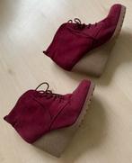 Bordeaux Rode Enkellaarsjes met Sleehak, Kleding | Dames, Ophalen of Verzenden, Zo goed als nieuw, Rood, Lage of Enkellaarzen