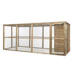 Houten Kippenren met nachthok | 448 x 179 x 183 cm, Dieren en Toebehoren, Ophalen of Verzenden