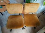 Set van 2 gouden/geel velvet stoelen., Ophalen