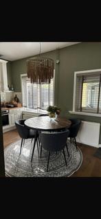 Woood eettafel 120 stalen poten en rand, Huis en Inrichting, Ophalen, Vier personen, Rond, 100 tot 150 cm