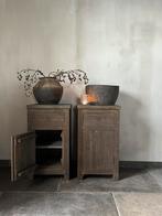 Nachtkastjes Driftwood set van 2, Ophalen of Verzenden, Nieuw, Minder dan 45 cm