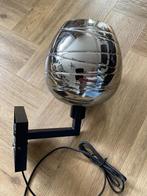 Zwarte Wandlamp met zilver rookglas, Ophalen, Zo goed als nieuw, Glas