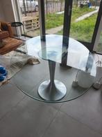 Glazen tafel ovaal, 60 cm of meer, Rechthoekig, Ophalen of Verzenden, Zo goed als nieuw