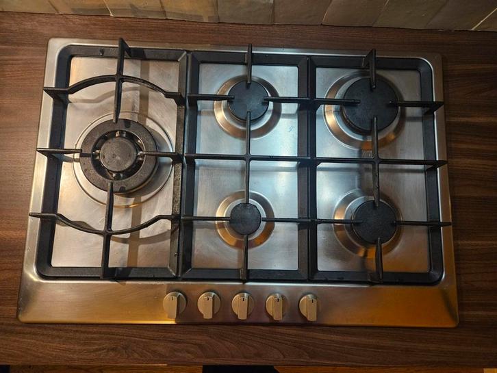 Vijf pits kookplaat gas., Witgoed en Apparatuur, Kookplaten, Gebruikt, Inbouw, Gas, 5 kookzones of meer, Ophalen
