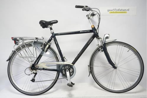 Refurbished Gazelle Fuente V24 Zwart 57cm - Herenfiets, Fietsen en Brommers, Fietsen | Heren | Sportfietsen en Toerfietsen, Zo goed als nieuw