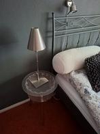 Metalen tafeltje met lamp voor naast het bed, Minder dan 55 cm, Gebruikt, Metaal of Aluminium, Rond