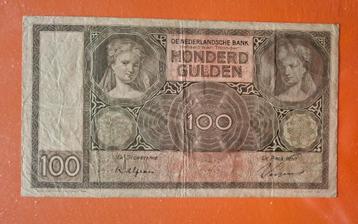 Bankbiljet 100 gld1930 Luitspelende vrouw, cat. PL97.a/117-1 beschikbaar voor biedingen