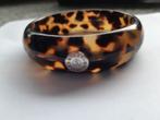 TISENTO ARMBAND TIJGERPRINT., Sieraden, Tassen en Uiterlijk, Armbanden, Ophalen of Verzenden, Zo goed als nieuw, Bruin, Kunststof of Plastic
