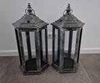 2 Grote Decoratieve Lantaarns, Huis en Inrichting, Woonaccessoires | Kandelaars en Kaarsen, Ophalen, Hout, 50 tot 75 cm