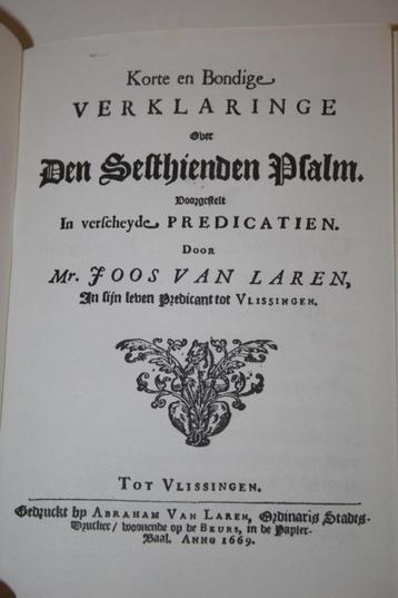 Joos van Laren - Verklaring Psalm 16 (1669, reprint) beschikbaar voor biedingen