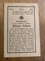 Doodsprentje Johann Schmits 11 nov 1944., Verzenden, Landmacht, Duitsland, Overige typen