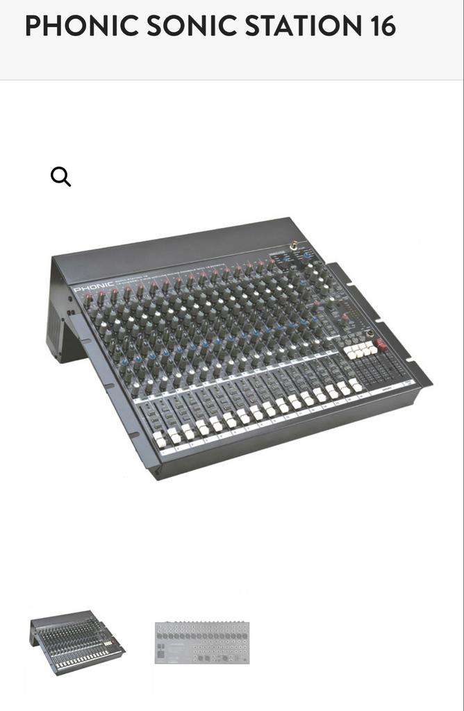 Phonic Sonic Station 16 Mengpaneel, Ophalen of Verzenden, Gebruikt, 10 tot 20 kanalen, Microfooningang