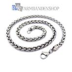 rvs gevlochten ketting stalen sieraad heren of dames sieraad, Verzenden, Nieuw, Zilver, Overige materialen