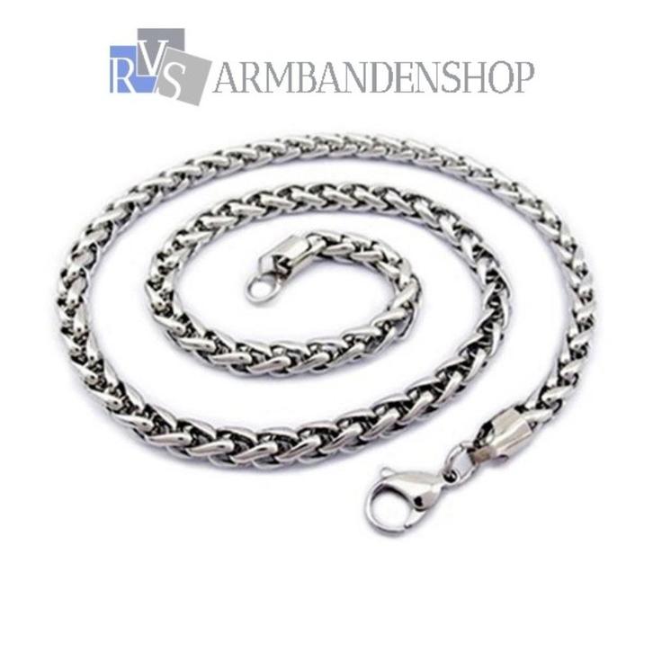 rvs gevlochten ketting stalen sieraad heren of dames sieraad, Sieraden, Tassen en Uiterlijk, Kettingen, Nieuw, Overige materialen