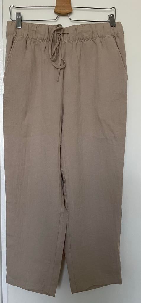 Linnen broek, Maat 38/40 (M), H&M, Beige, Nieuw