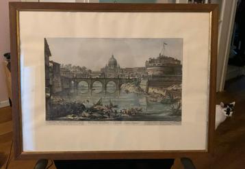 Prent Giovanni Battista Piranesi - Sant'Angelo Engelenbrug beschikbaar voor biedingen