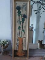 Schilderijtje jaren '50/'60 Distels in Vaas, Antiek en Kunst, Ophalen of Verzenden