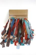 Stoffen slingers blauw - bruin mix, Hobby en Vrije tijd, Versiering, Verjaardag, Nieuw, Ophalen of Verzenden