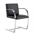 Leren BRNO stoel, design Mies van der Rohe, flat steel, Ophalen