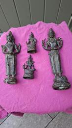 Collectie van 4 bronzen Hindoeïstische beelden, Ophalen of Verzenden