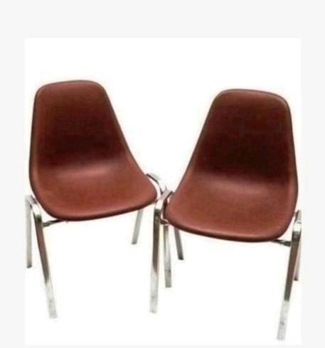 Retro Vintage 2 "Orly" stoelen Ontwerp Bruno Pollak, Huis en Inrichting, Stoelen, Gebruikt, Kunststof, Overige kleuren, Ophalen