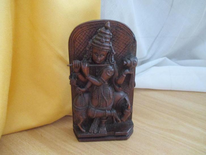 Hindoe god Shiva met Nandi Houtsnijwerk, Antiek en Kunst, Kunst | Beelden en Houtsnijwerken, Ophalen of Verzenden