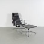 Vitra Eames EA 124 + 125 Set Donkerbruin Leer - Chroom, Huis en Inrichting, Vitra, Zo goed als nieuw, Metaal, Ouderkerk A/D Amstel