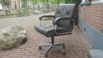 Vintage design bureaustoel Kevi Denmark donker bruin leer, Antiek en Kunst, Ophalen