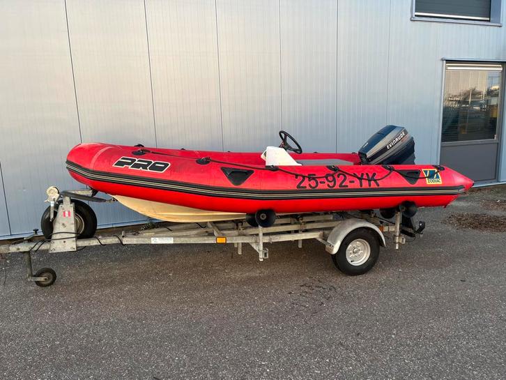 Zodiac rib met pega trailer en buitenboordmotor, Watersport en Boten, Rubberboten, Zo goed als nieuw, Zodiac, Overige materialen
