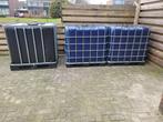 Gespoelde zwarte anti-alg IBC containers 1000L, Tuin en Terras, Regentonnen, Kunststof, 150 liter of meer, Zo goed als nieuw, Ophalen