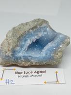 #2 Blauwe Blue lace agaat geode druzy Nsanje Malawi, Verzamelen, Mineralen en Fossielen, Ophalen of Verzenden, Mineraal