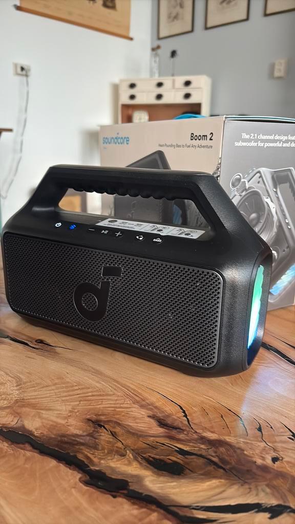 Soundcore Boom 2  80 watt met Eq via app en lights, Doe-het-zelf en Verbouw, Gereedschap | Machine-onderdelen en Toebehoren, Zo goed als nieuw