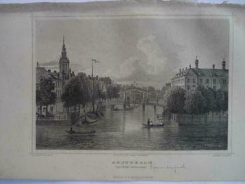 002/ Amsterdam   Groen Burgwal   Staalgravure 1860 beschikbaar voor biedingen