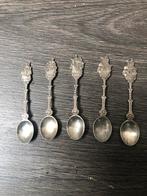 Antiek bestek: 5 Verzilverde lepeltjes., Ophalen of Verzenden