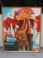 Socialistisch Schilderij 1987 " The Friendship of People ", Ophalen of Verzenden