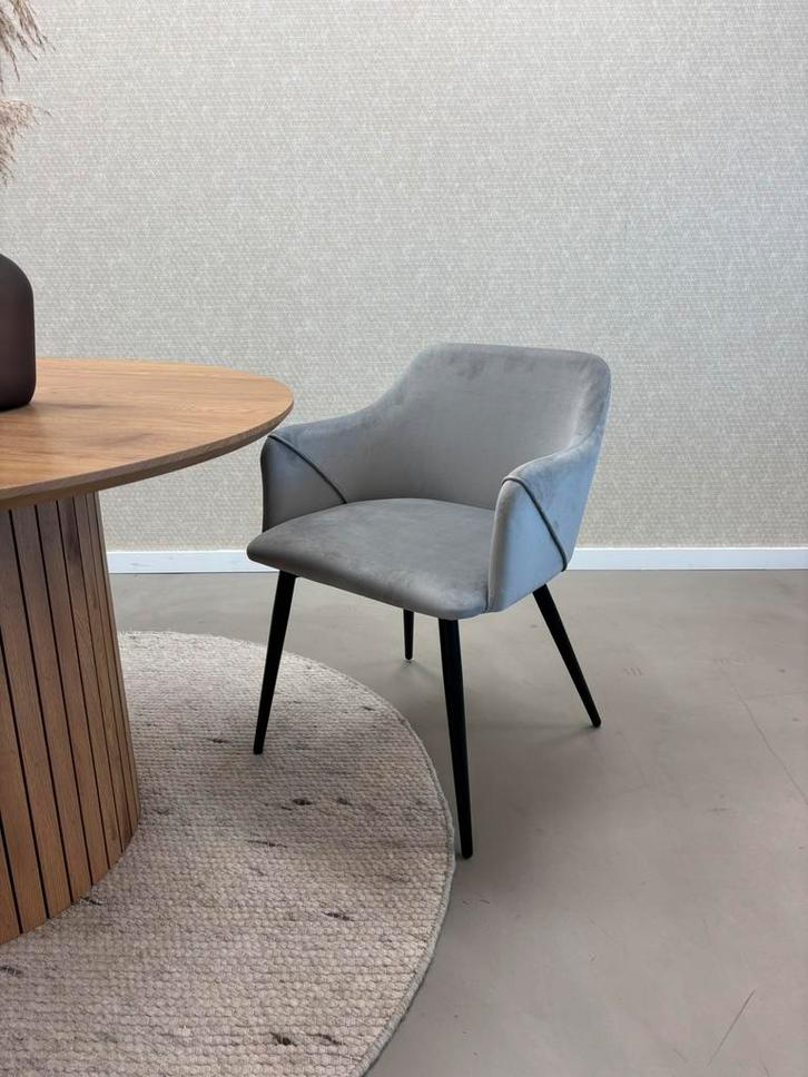 6x Kick eetkamerstoel Matz grijs, Huis en Inrichting, Stoelen, Nieuw, Vijf, Zes of meer stoelen, Stof, Grijs, Ophalen of Verzenden