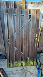 Hardhouten schutting deur tuindeur met ijzeren frame, Gebruikt, Minder dan 3 meter, Hout, 1 tot 2 meter