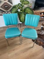 2x bel air stoelen blauw turquoise vintage retro, Huis en Inrichting, Ophalen, Zo goed als nieuw, Blauw, Twee