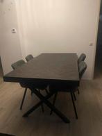 Moderne Eettafel met Stoelen, Ophalen, 100 tot 150 cm, Zo goed als nieuw, Vijf personen of meer