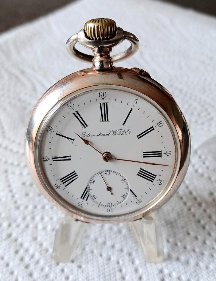 Zilveren IWC  zakhorloge, Sieraden, Tassen en Uiterlijk, Horloges | Antiek, Zakhorloge, Overige merken, Zilver, 1900 tot 1930