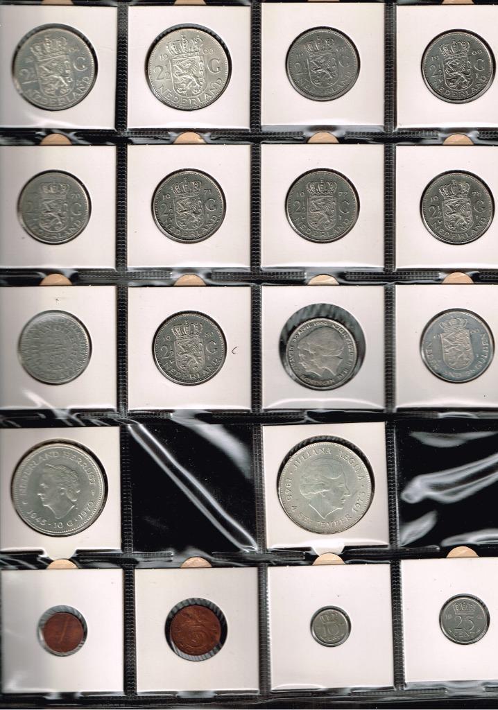 JULIANA cpl set munten 0,01 t/m 10,00 (incl..zilver)in album, Postzegels en Munten, Munten | Nederland, Setje, Koningin Juliana