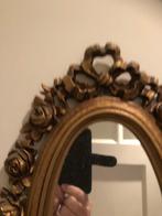 Ovale vintage spiegel met rozen en strik, Huis en Inrichting, Woonaccessoires | Spiegels, Ophalen, Minder dan 50 cm, Zo goed als nieuw