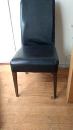2 zwarte stoelen met houten poten, Ophalen, Gebruikt, Zwart, Twee